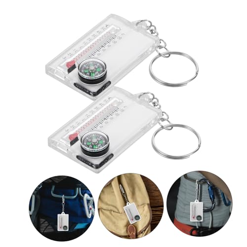 Brújula y termómetro para camping con llavero miniatura 5