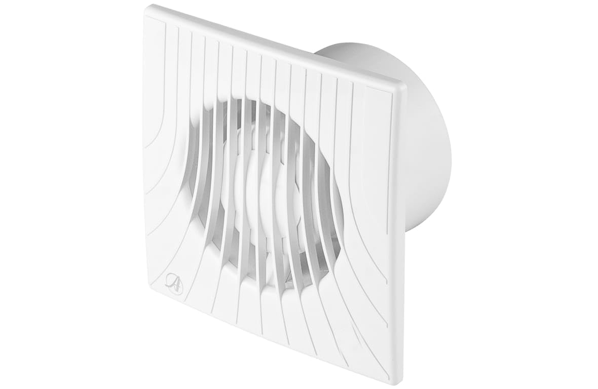 Ventilador extractor con válvula de retroceso, ventilador moderno con ventilación de conducto amortiguador (120 mm con temporizador y sensor de humedad)