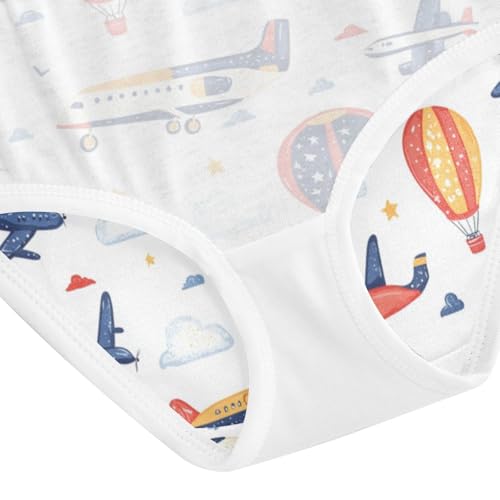 ZZKKO Star Airplane Hot Air Balloon Girls Underwear Toddler Panties for Girls Comfort Brief Size 2T-8Y4