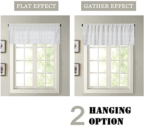 Yokii Ivory White Boho Tassel Valances For Windows Modern Farmhouse Cotton Linen Valance Kitchen Curtains Topper French Country Window Treatments Tier Curtain For Bathroom Bedroom Decors, W52 X L18 #TOP5