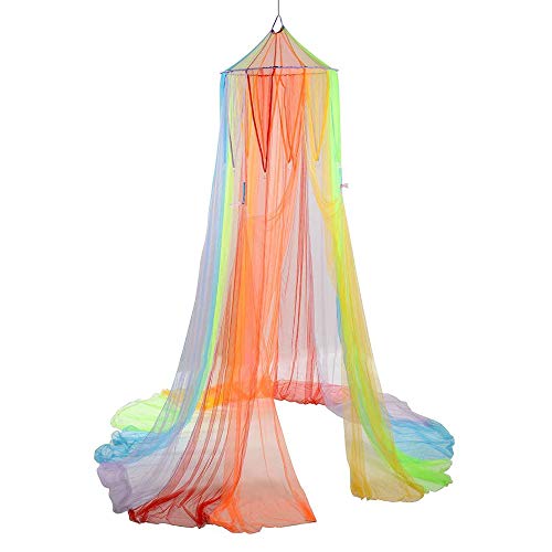 Constructive Playthings - KDK-94 Rainbow Retreat Canopy for Kids, Hanging Multi-Colored Mesh Net for Playroom, Classroom, or Bedroom Constructive Playthings - KDK-94 Rainbow Retreat Canopy for Kids, Hanging Multi-Colored Mesh Net for Playroom, Classroom, or Bedroom