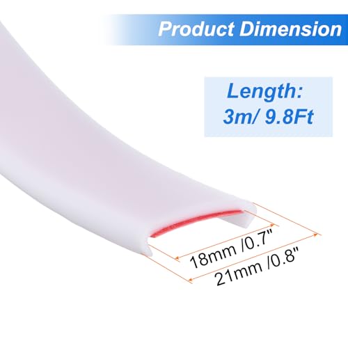 Image of uxcell U-Shape Edge Banding, 9.8ft x 18mm TPE Self-Adhesive Veneer Edging, Plywood Edge Trim Flexible Furniture Edge Protector for Countertop Cabinet Shelf Repair Restoration (White)
