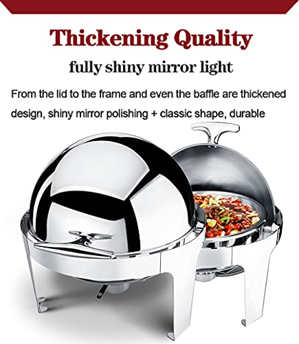 LXX 6L Speisenwärmer Glas mit Deckel Chafing Dish Behälter, Warmhaltebehälter Essen Roll-top Buffetwärmer Stövchen für… – Bild 7