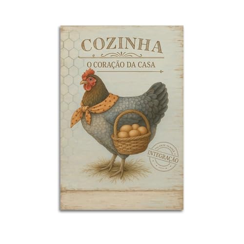 Affiches murales esthétiques COZINHA grand format sur toile vintage