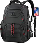 EMPSIGN Laptop Backpack 17.3 inch for Travel, Extra Large Laptop Backpack for Men Women, Water Resistant Backpack for School, TSA Friendly Anti Theft Business Work Bag with USB Charging Port, Black