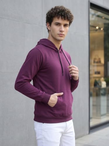 Image of HOODMASTER Unisex Fleece Hoodie Sweatshirt with Pockets Full Sleeves Regular Fit Solid Pattern Hooded Neck and Standard Length | Hoodies for Men & Women