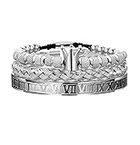 WFYOU 3PCS Stainless Steel Bracelets for Men Gold Roman Numeral Bangle Bracelet Twisted Cable Bracelet Adjustable Cuff Bracelet Mens Luxury Jewelry Bracelets Gifts