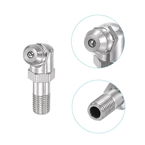 Image of uxcell Metric Nickel Plated Brass Straight Grease Fitting M6 x 0.75mm Thread Hydraulic Lengthened Grease Fitting Accessories