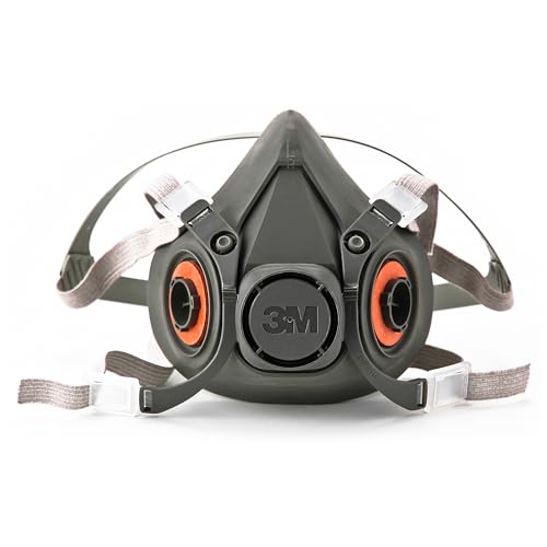3M Half Facepiece Reusable Respirator 6300, NIOSH, Large | Four-Point Harness, Comfortable…
