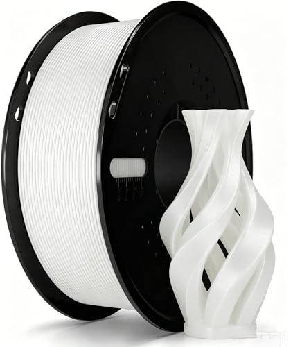 Miailuy 3D Printer Filament 1.75mm Semi-Transparent White PLA+ Filament Accuracy +/- 0.02mm, 1kg Spool (2.2lbs), Tangle-Free, Clog-Free,High Compatibility Easy Printing,Fit Most FDM 3D Printer