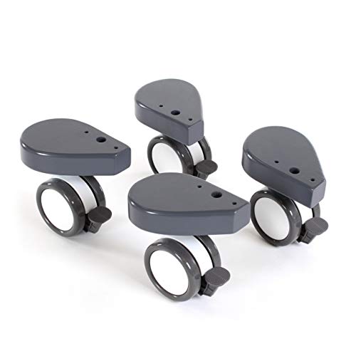 babybay Rollensatz Spezial mit Stoßschutz passend für alle Modelle, schiefergrau lackiert