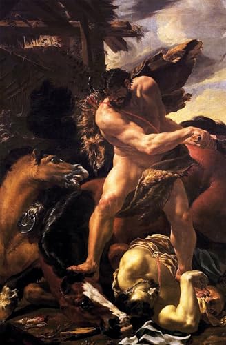 Toile Hercule vainquant Diomède par Charles Le Brun Impression Peinture Huile Bureau 60x90cm