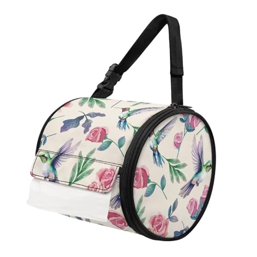 ZDCUSTOM Outdoor Paper Box Car Stands Paper Holder Flower Hummingbird Hanging Paper Towel Dispenser Cover Foldable Paper Cover Case Storage Bags with Straps