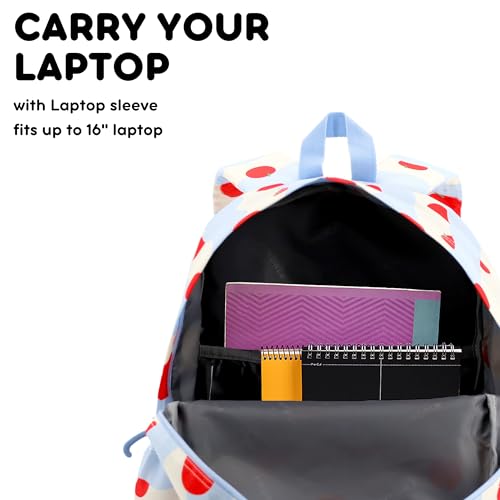Image of J World Oz Middle School Backpack for Kids. Cute Laptop Bookbag for Girls Boys, Floating Apple