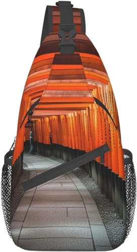 Fushimi Inari Taisha-Rucksack, Reisetasche, lässige Brusttasche, Wandern, Tagesrucksack, Crossbody-Tasche für Männer und Frauen, Siehe Abbildung, One size