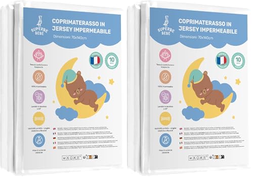 Protège Matelas Bebe 70x140 Imperméable pour Lit Bébé | Alèse Matelas Drap Housse Facile à Installer | Surmatelas Imperméable Lavable en Machine | Oeko Tex sans Produits Chimiques | Garantie 10 Ans