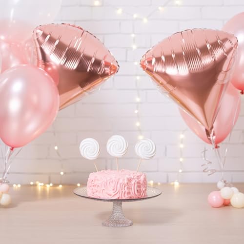 Image of Rose Gold Diamond Balloons 4 Pcs,Foil Diamond Balloons for Wedding Decor