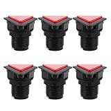 TOMETURE 6 Stück DIY-Arcade-Dreieck-Drucktaster, LED-beleuchtete Arcade-Drucktaster mit Mikroschalter, 4,3 x 4,3 x 4,1 cm Steuerschalter für Videospielautomaten