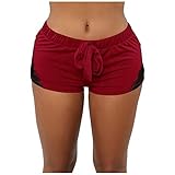 Shorts Frauen Frau Mode Shorts Sexy Aushöhlen Knoten-Knoten Sommer Frauen Kurze Hose Unterhose Cortos De Mujer Sports XL Red