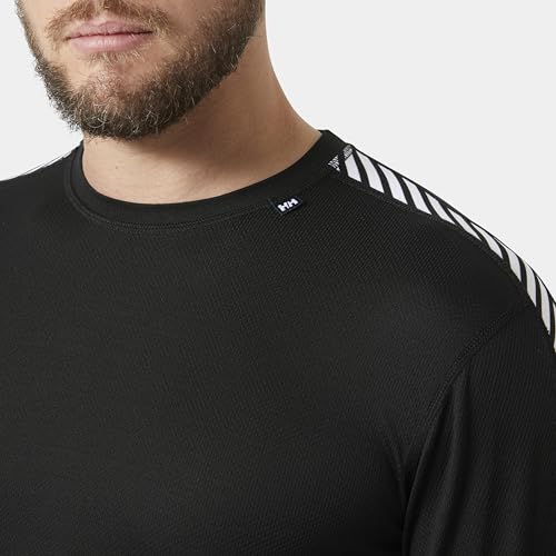 Helly Hansen Hh Lifa Stripe Crew, Maglia Termica A Maniche Lunghe, Base Layer Leggero E Traspirante Uomo, Nero, L - 6