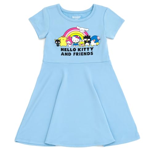 Image of Hello Kitty Girls' 2-Pack Short Sleeve Skater Dresses Toddler to Big Kid