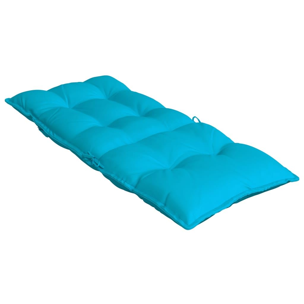 6er Set Hochlehner Auflagen Türkis Oxford wasserabweisend 120x50x7 cm mit Befestigung für Gartenstuhl Loungekissen Outdoor Sitzkissen für Terrasse Balkon Camping