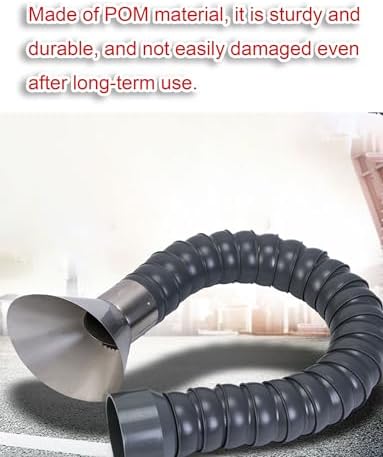Flexible Welding Fume Extractor Hose - 4", 6", 8" Duct with Removable Hood for Smoke & Dust Collection - Industrial/Commercial Use (110mm/4.3in, 3.3ft/100cm)