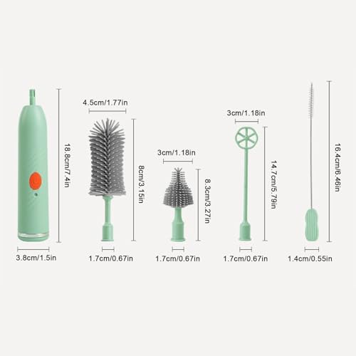 Brosse de nettoyage électrique éliminant les résidus de lait dans les biberons
