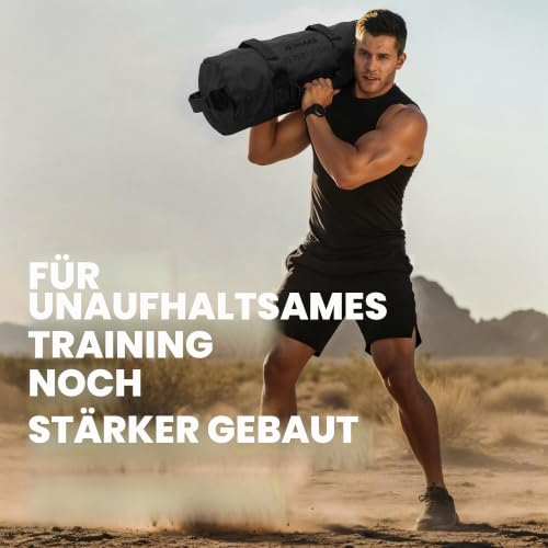 Yes4All Workout Gewicht – robuster Fitness, Konditionierung bis zu 90 kg, Hebe-Sandsack – Schwarz, Größe S QGZB Sandbag (Ultimative Tasche), E (2kg-11kg), S