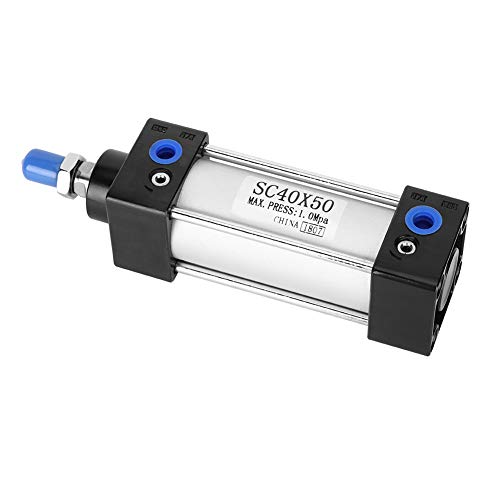 Actuador neumático SC40X50 en aleación de aluminio para sistemas de automatización industrial.