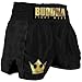 Buddha Fight Wear. Short Retro Premium, appositamente progettato per Kick Boxing, Muay Thai, K1 o qualsiasi tipo di sport di contatto, Nero , XXL