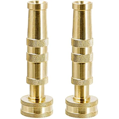 Twinkle Star Heavy-Duty Brass Adjustable Twist Hose Nozzle, Garden Hose Nozzle, Hose Sprayer Nozzle, 2 Pack, TWIS3432 Cover