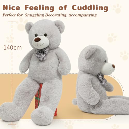 MorisMos 140cm riesen Teddy, groß teddybär XXL Valentinstag deko bär, weich XXL Kuscheltier plüschbär Kinder Jungen männer Mann fruend