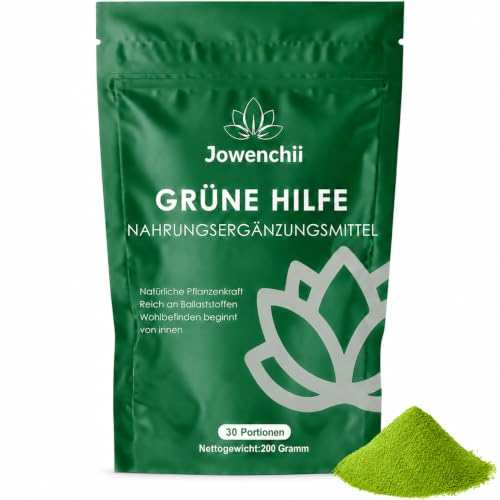 Grüne Entgiftungspulver, Grünes Superfood-Pulver Helfer – pflanzliche Mischung mit Matcha, Gerstengras, Spirulina & Wildheidelbeere… – Ansicht 1