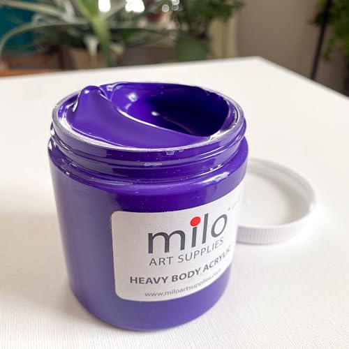 Image of milo Heavy Body Acrylic Paint Set, 8 Primary Colors, 8 oz Jars, Semi-Gloss | Safe, Non-Toxic, Made in the USA, Arts & Crafts Paints for Artists, Student & Hobby Painters, Paint Pack, Classroom, Bulk