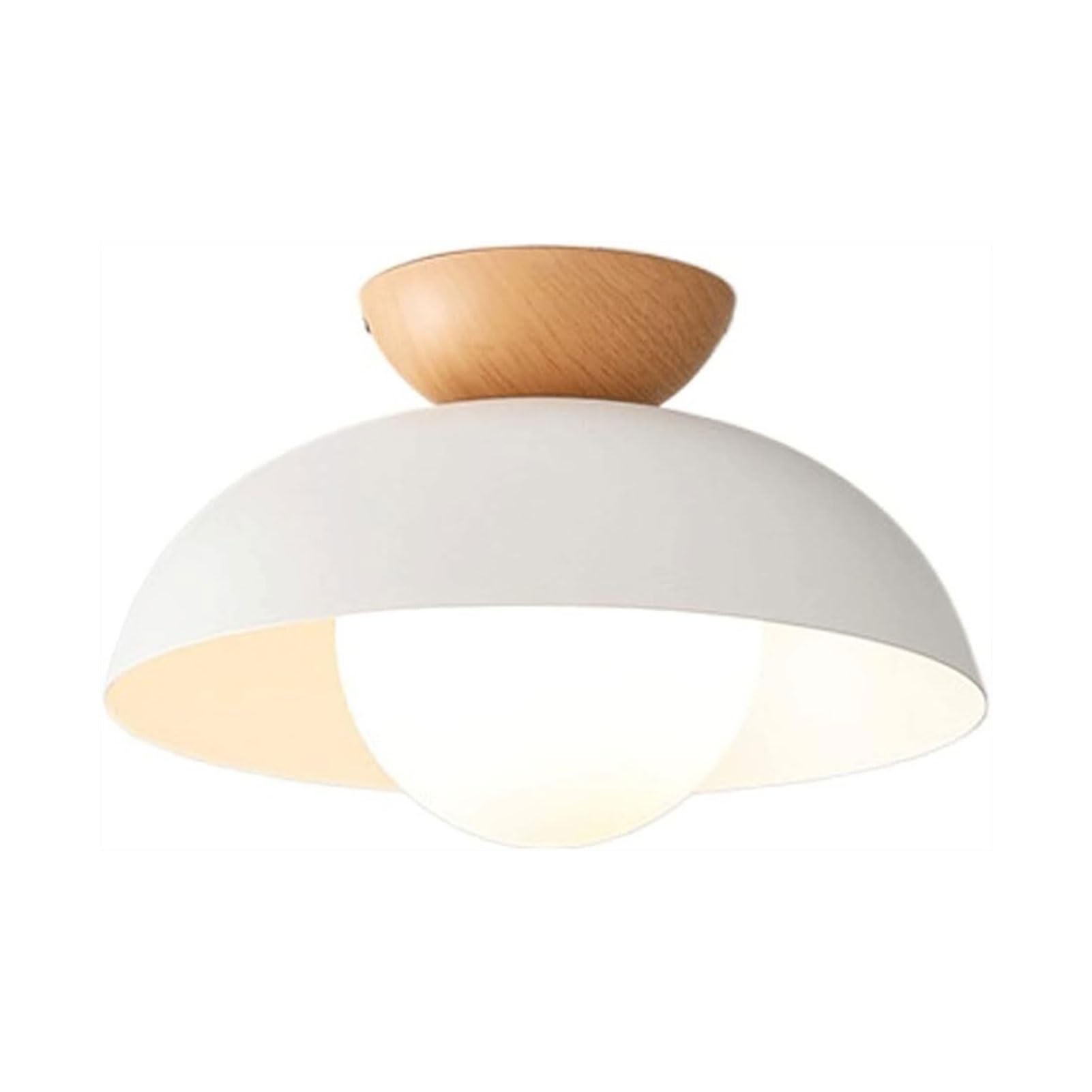 Luoyaob White Close To Ceiling Lights Wrought Iron Wood Ceiling Light Nordic Style Semi Flush Mount Ceiling Lamp Close To Ceiling Light Fixtures For Bedroom Aisle Corridor Entrance Cloakroom Kitchen Porch ( Color :
