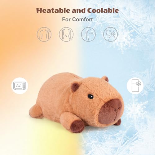 Image of SuzziPals Heatable & Coolable Cute Capybara Plush, Microwave Heating Pad Stuffed Animals for Soothing & Relaxation, Stuffed Capibara Plush Toys for Stress Relief, Capybara Gifts for Girls & Boy