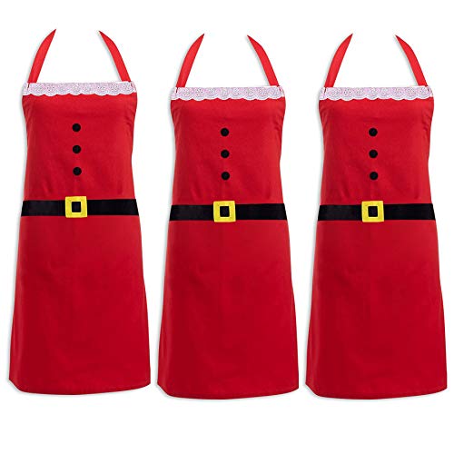 Bavoirs de cuisine pour adulte lot de 3 tabliers Noël rouge
