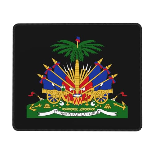 Tapis De Souris Logo des Armoiries D'Haïti Mousepad Glissement Facile Accessoires De Jeu Résistant Aux Eclaboussures sous-Main pour Ordinateur Portable Gaming Jeu S