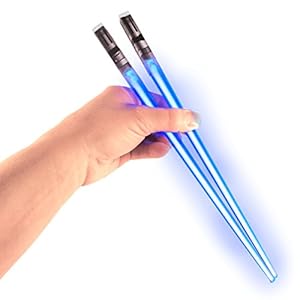 Lightsaber Chopsticks Light Up – LED Glowing Light Saber Star Wars Chop Sticks – Reusable Sushi Lightup Sabers Chopstick…