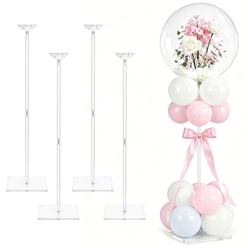 Support de ballon acrylique transparent réglable pour centre de table de fête