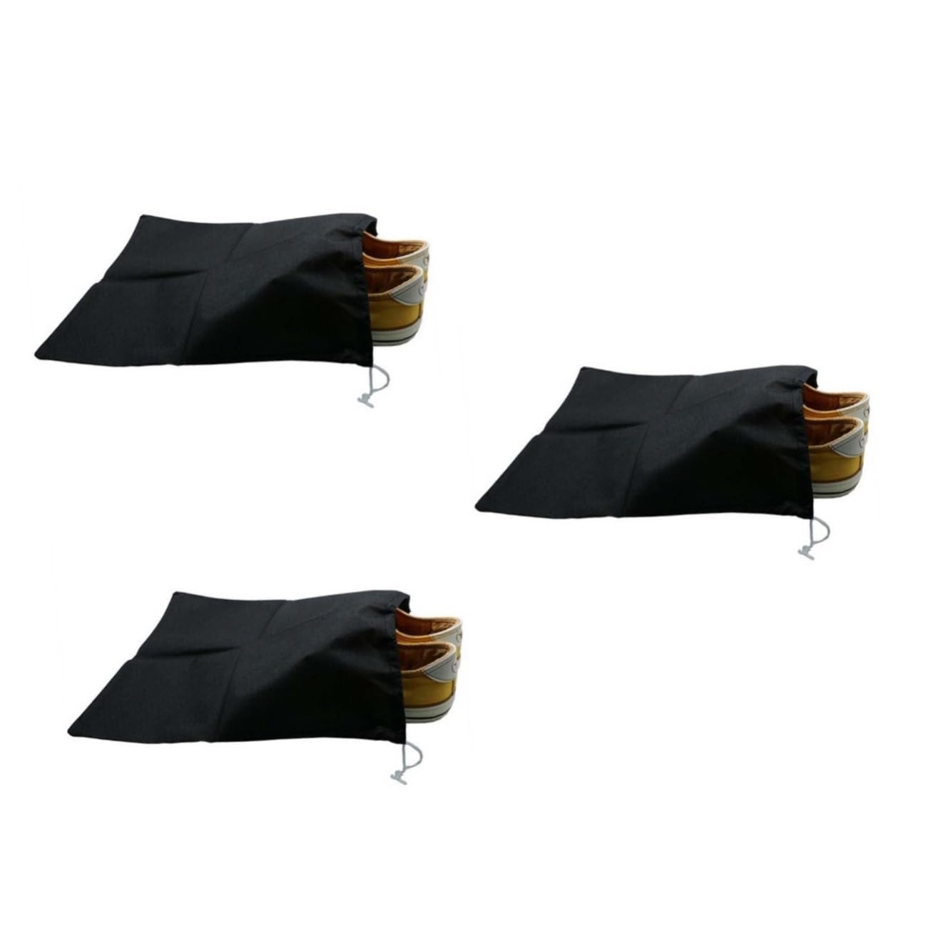 3stücke Pack Von Praktischen Schuhbeuteln Stoff Für Und Camping Und Staubdicht Schwarz Schutz Aufbewahrung Ihrer Schuhe