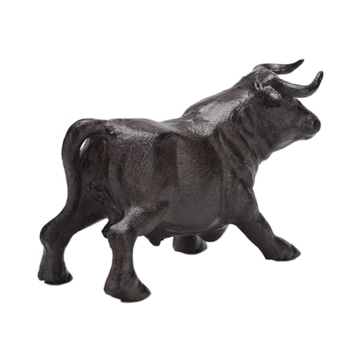 Estatua de hierro fundido con figura de toro miniatura 6