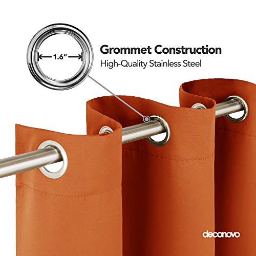 Image of Deconovo Blackout Curtain, 52x63 Inch, Orange