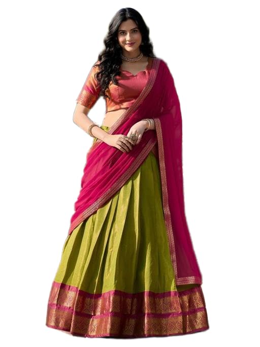 Bridal Bliss Lehenga Dhavni Half Saree_Kaju Pista 11_06_0411