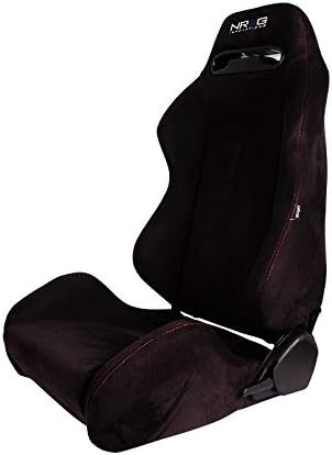 NRG Innovations RSC-220L/R Suede Type-R Seat with Red Stitching with Logo