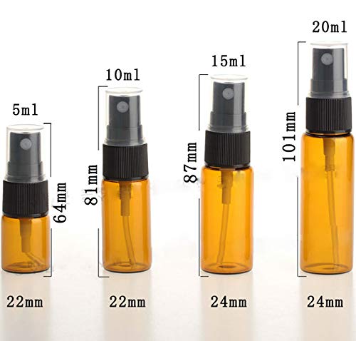 12 PCS 15ML 0.5 OZ Brown Spray Glass Bottles Refillable Washable Mist Sprayer Essential Oil Glass Container Perfume Facial Water Spray Bottle Jar for Travel Outgoing4
