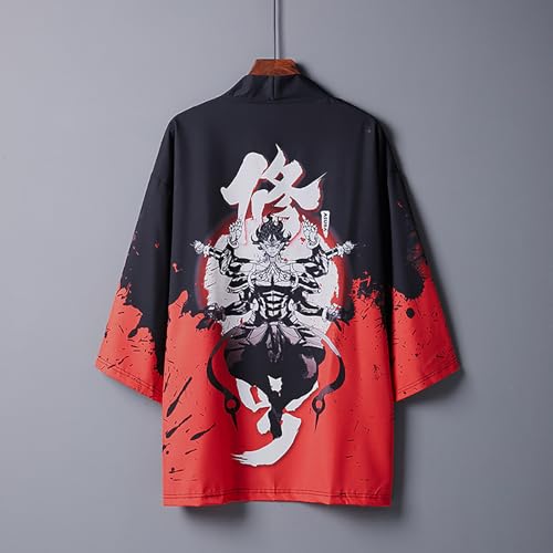 Image of Women's and Men Cardigan Jackets Lightweight Japanese Kimono Long Sleeves Open Front Coat