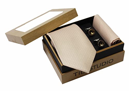 Image of TIE STUDIO Men's Necktie Pocket Square & Cufflinks