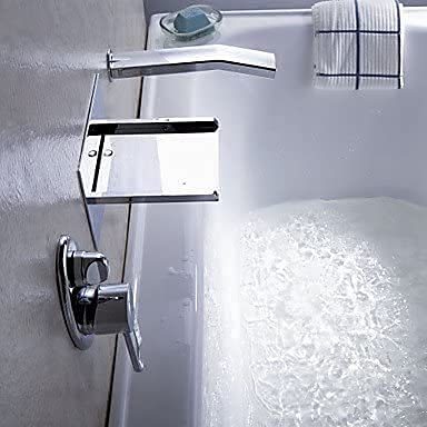 Juego de grifos, accesorios para bañera – LED que cambia de color cascada grifo de bañera con ducha extensible para baño, cocina, lavabo a presión
